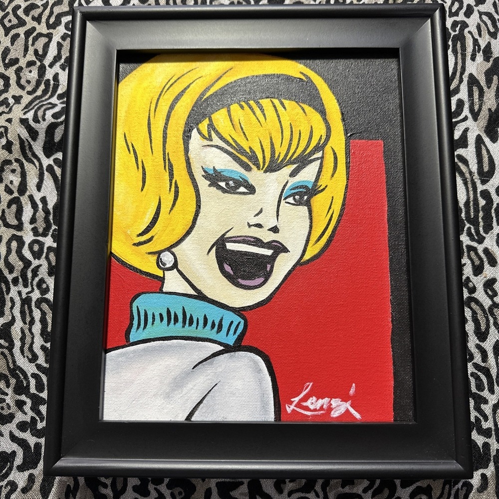 Original Chad Lenzi Art! Comic Pop Art! Signed  Framed !